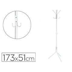 Perchero metalico q-connect blanco 8 colgadores 173x51 cm