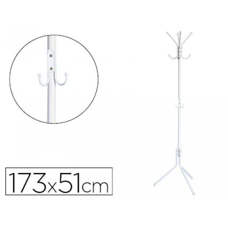 Perchero metalico q-connect blanco 8 colgadores 173x51 cm