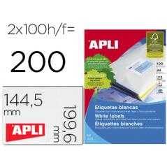 Etiqueta adhesiva apli 2423 tamaño 199,6x144,5 mm fotocopiadora láser ink-jet caja con 100 hojas din a4 - Imagen 1