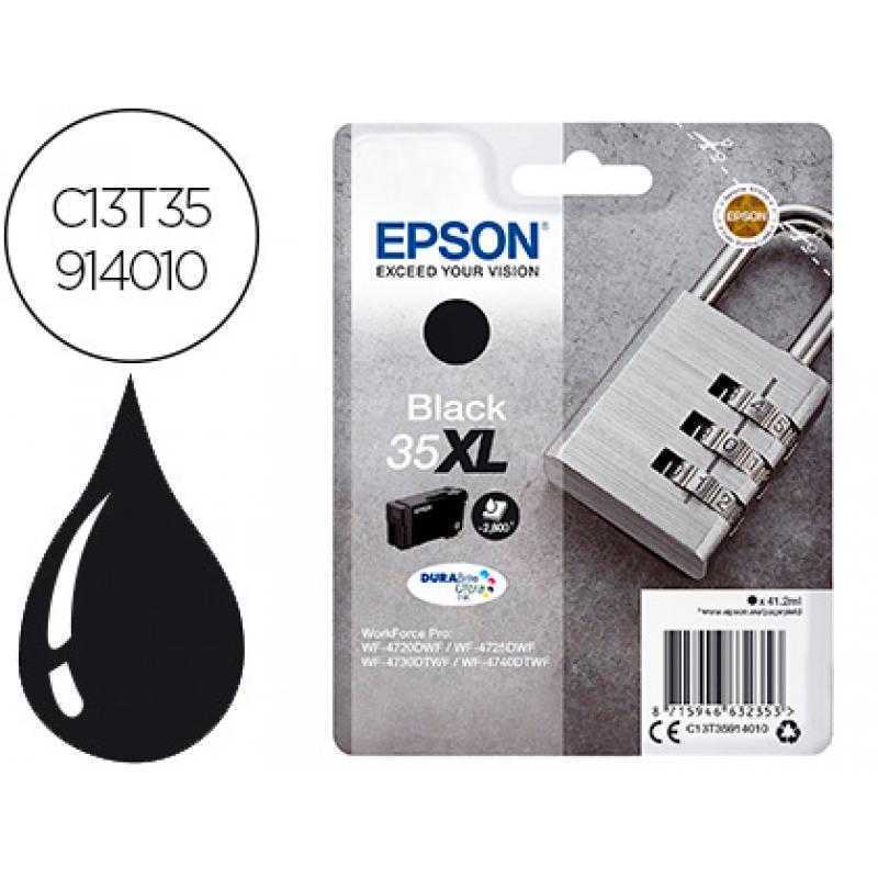 Ink-jet epson 35xl t3591 pro wf-4720dwf / 4725dwf / 4730dtwf / 4740dtwf negro alta capacidad 1900 paginas