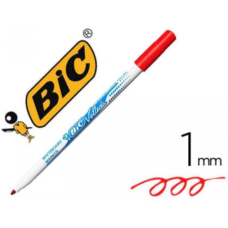 Rotulador bic velleda fino para pizarra rojo punta redonda 1 mm