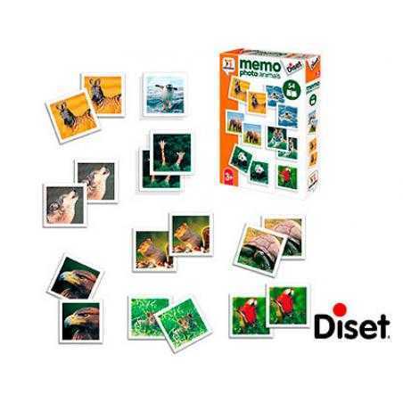 Juego diset didactico memo photo animals