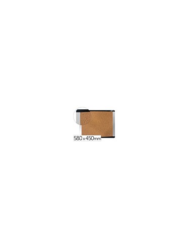 Pizarra corcho bi-office inka reciclado marco de aluminio y laterales plastico negro 580x450 mm