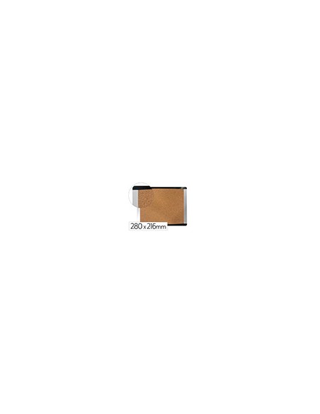 Pizarra corcho bi-office inka reciclado marco de aluminio y laterales plastico negro 280x216 mm