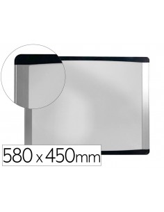 Pizarra blanca bi-office inka magnetica acero lacado marco de aluminio y laterales plastico negro 580x450 mm