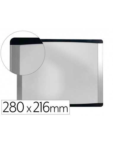 Pizarra blanca bi-office inka magnetica acero lacado marco de aluminio y laterales plastico negro 280x216 mm