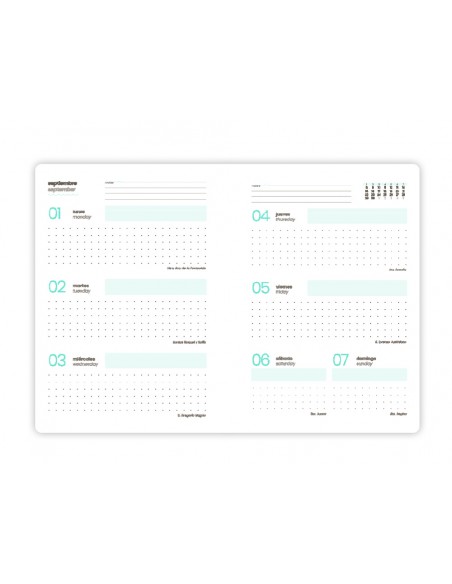 Agenda escolar liderpapel 25-26 espiral melting rosa semana vista a6 bilingüe papel fsc 80 gr