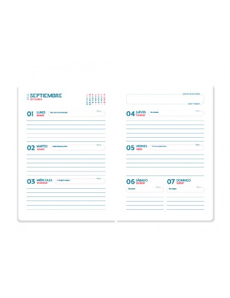 Agenda escolar liderpapel 25-26 espiral waves morado semana vista a5 bilingüe papel fsc 80 gr