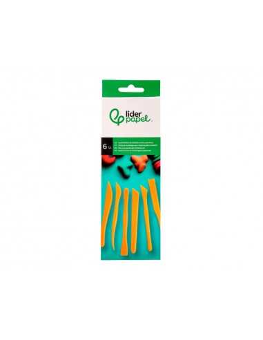 Instrumentos de modelar liderpapel para arcilla y plastilina caja de 6 piezas
