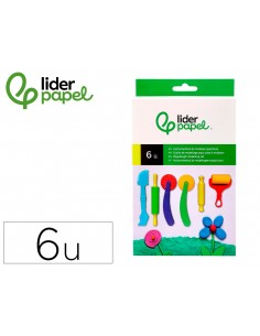 Instrumentos de modelar liderpapel para plastilina de plastico caja de 6 piezas