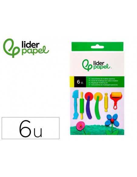 Instrumentos de modelar liderpapel para plastilina de plastico caja de 6 piezas