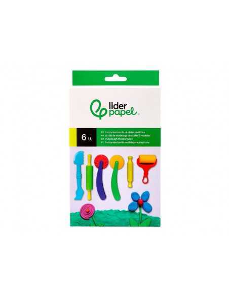 Instrumentos de modelar liderpapel para plastilina de plastico caja de 6 piezas Instrumentos de modelar liderpapel para plastilina de plastico caja de 6 piezas