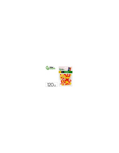 Pompones de colores liderpapel 1 cm tonalidades calidas bolsa con 120 unidades