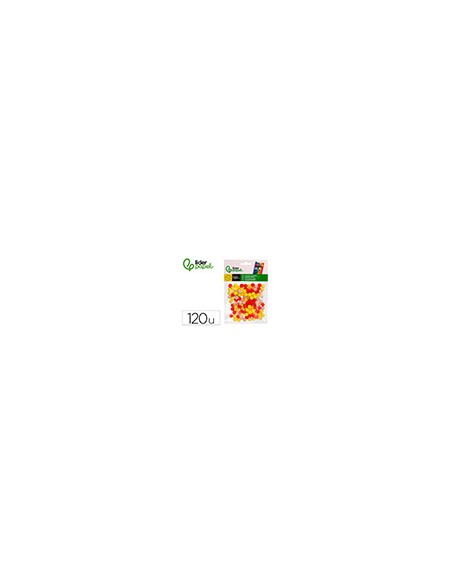 Pompones de colores liderpapel 1 cm tonalidades calidas bolsa con 120 unidades
