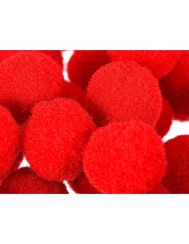 Pompones de colores liderpapel 1,5 cm tonalidades rojas bolsa con 80 unidades