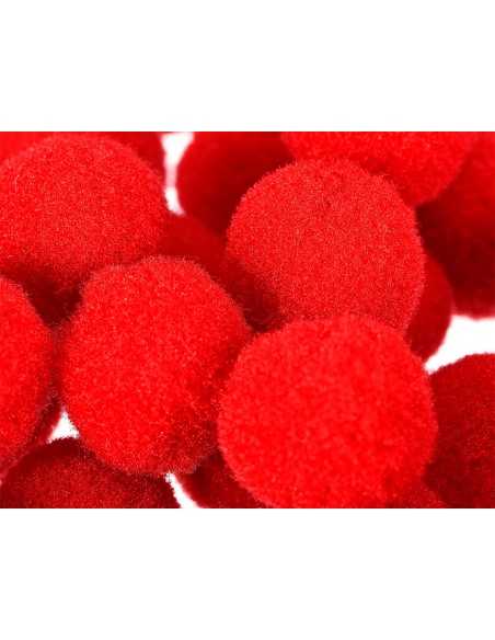 Pompones de colores liderpapel 1,5 cm tonalidades rojas bolsa con 80 unidades