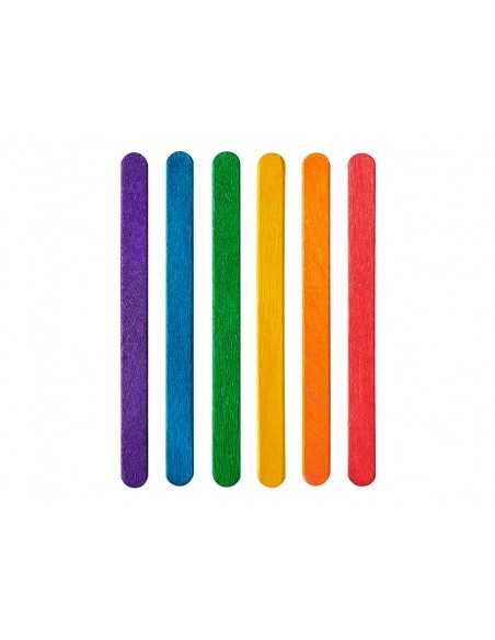 Palitos de madera liderpapel colores surtidos 15x1,8 cm bolsa con 50 unidades
