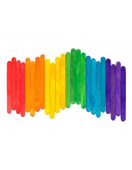 Palitos de madera liderpapel colores surtidos 15x1,8 cm bolsa con 50 unidades