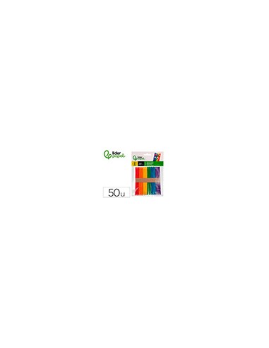 Palitos de madera colores surtidos 11,4x 1 cm bolsa con 50 unidades