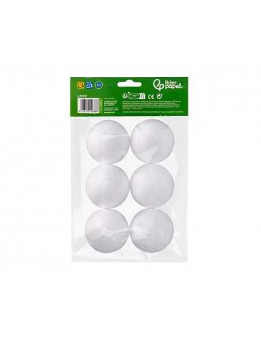 Figura de espuma blanca liderpapel bola de 7 cm bolsa con 6 unidades