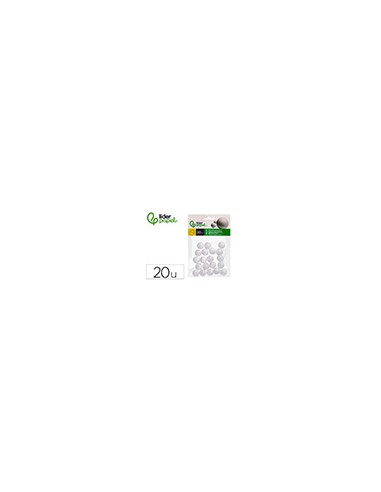 Figura de espuma blanca liderpapel bola de 2 cm bolsa con 20 unidades