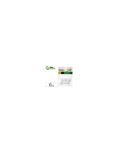 Figura de espuma blanca liderpapel estrella de 4 cm bolsa con 6 unidades
