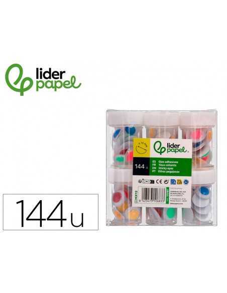 Ojo liderpapel 15 mm blanco con pupila de colores surtidos pack de 144 unidades