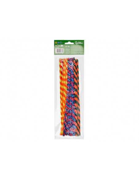 Limpiapipas de chenilla liderpapel 30 cm dos colores mate surtidos bolsa de 30 unidades