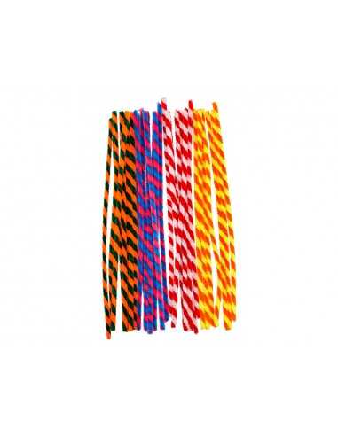 Limpiapipas de chenilla liderpapel 30 cm dos colores mate surtidos bolsa de 30 unidades