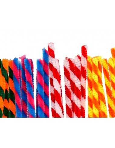 Limpiapipas de chenilla liderpapel 30 cm dos colores mate surtidos bolsa de 30 unidades
