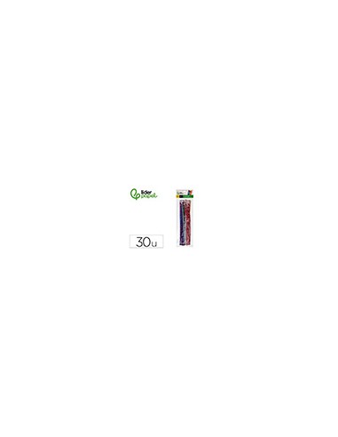 Limpiapipas de chenilla liderpapel 30 cm colores brillantes surtidos bolsa de 30 unidades