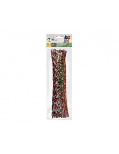 Limpiapipas de chenilla liderpapel 30 cm dos colores brillantes surtidos bolsa de 30 unidades
