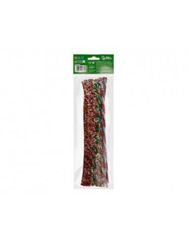 Limpiapipas de chenilla liderpapel 30 cm dos colores brillantes surtidos bolsa de 30 unidades
