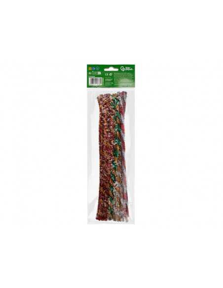 Limpiapipas de chenilla liderpapel 30 cm dos colores brillantes surtidos bolsa de 30 unidades
