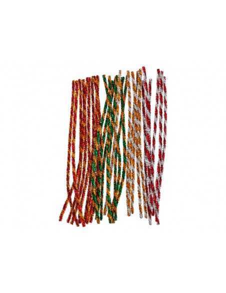 Limpiapipas de chenilla liderpapel 30 cm dos colores brillantes surtidos bolsa de 30 unidades