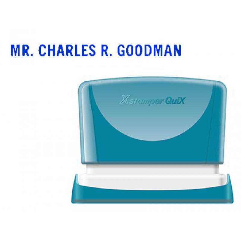 Sello x'stamper quix personalizable color azul medidas 4x60 mm q-05 - Imagen 1