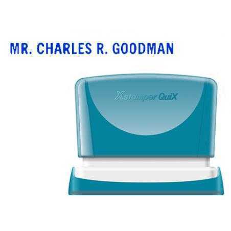 Sello x'stamper quix personalizable color azul medidas 4x60 mm q-05 - Imagen 1