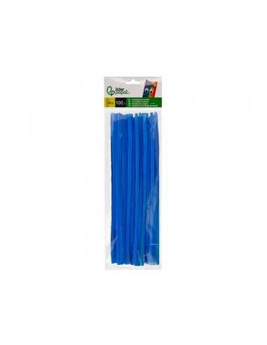 Limpiapipas de chenilla liderpapel 30 cm color azul mate bolsa de 100 unidades