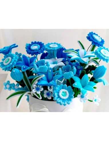 Limpiapipas de chenilla liderpapel 30 cm color azul mate bolsa de 100 unidades