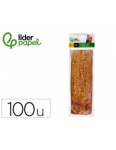 Limpiapipas de chenilla liderpapel 30 cm color oro bolsa de 100 unidades