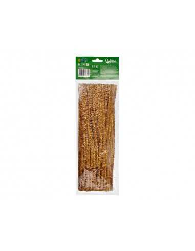 Limpiapipas de chenilla liderpapel 30 cm color oro bolsa de 100 unidades