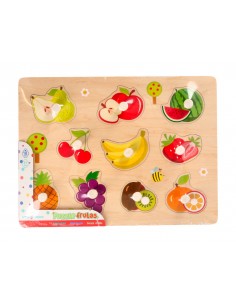 Puzle infantil imaginovo madera frutas +18 meses 10 piezas 30x22,5x1,5cm