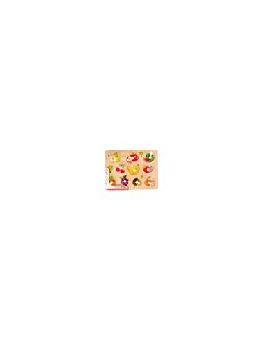 Puzle infantil imaginovo madera frutas +18 meses 10 piezas 30x22,5x1,5cm