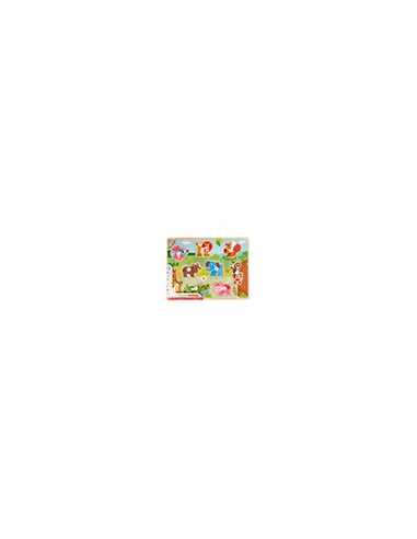 Puzle infantil imaginovo madera animales +18 meses 9 piezas 30x22,5x1,5cm