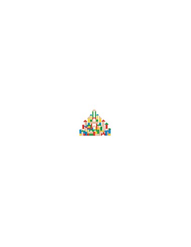 Juego infantil imaginovo madera construccion de bloques +12 meses 100 piezas 29x29x3,5cm