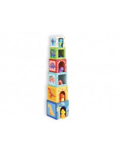 Juego infantil imaginovo cubos apilables nidos dinosaurios +12 meses 12 piezas 13x13x13cm