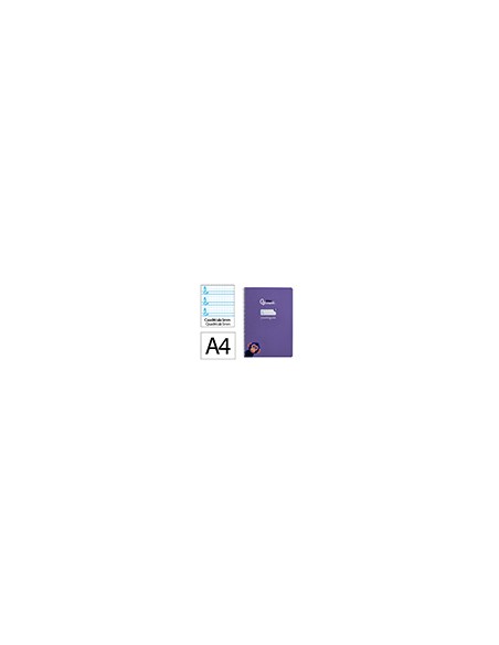 Cuaderno espiral liderpapel a4 pautaguia tapa blanda 80h 75 gr cuadro pautado 5mm color lila