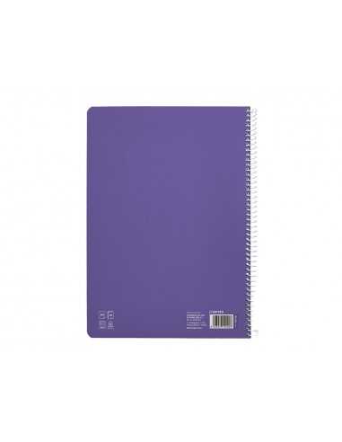 Cuaderno espiral liderpapel a4 pautaguia tapa blanda 80h 75 gr cuadro pautado 5mm color lila
