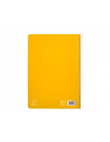 Cuaderno espiral liderpapel a4 pautaguia tapa blanda 80h 75 gr cuadro pautado 5mm color amarillo