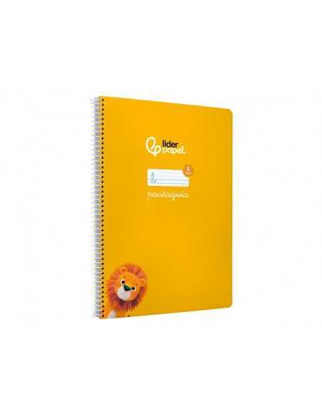 Cuaderno espiral liderpapel a4 pautaguia tapa blanda 80h 75 gr cuadro pautado 5mm color amarillo